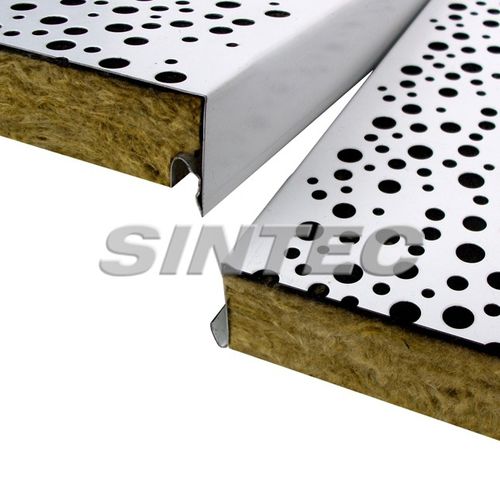 Pannello acustico per controsoffitto - AISFÓN PT - SINTEC INSONORIZACIÓN - in acciaio / in lana / rettangolare