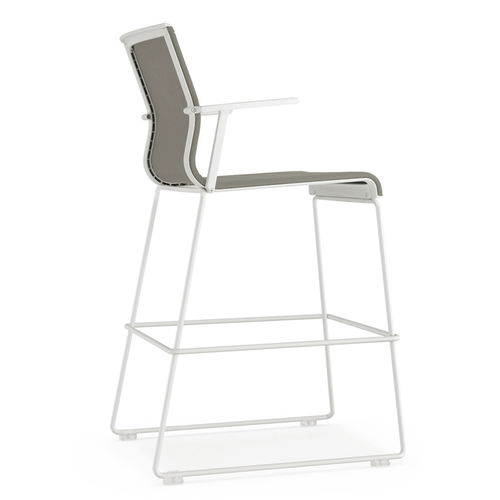 Sedia alta contemporanea - STICK - ICF - da interno / in tessuto / in pelle