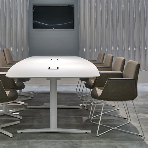 Sedia visitatore contemporanea - ALBA - ICF - da interno / in tessuto / con supporto in acciaio cromato