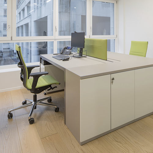 Sedia da ufficio contemporanea - UNA PLUS - ICF - da interno / in rete / in plastica