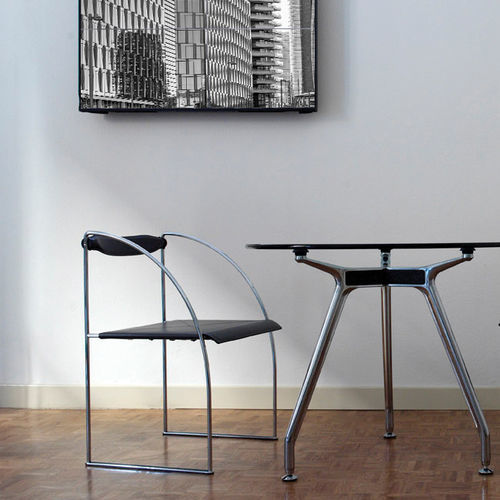 Sedia contemporanea - PATOZ - ICF - da interno / in pelle / con supporto in metallo