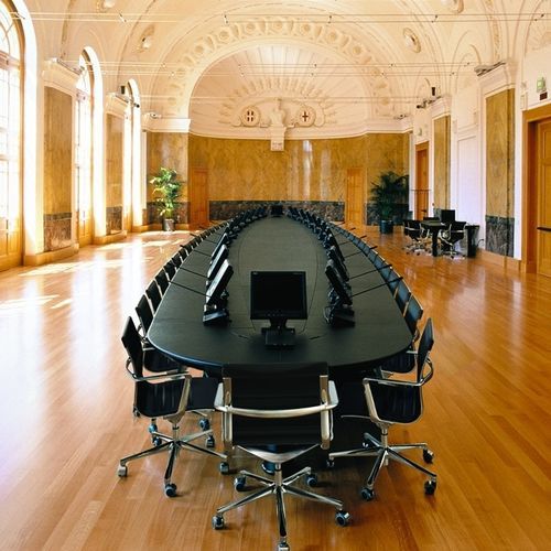 Tavolo da riunione contemporaneo - EMG - ICF - in rovere / in noce / in pelle