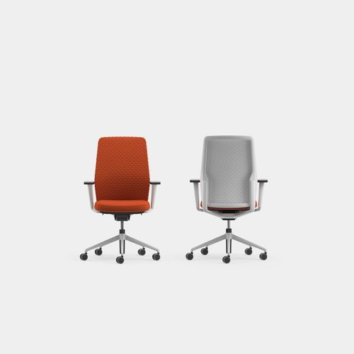 Sedia da ufficio contemporanea - DUOCUBIC - ICF - da interno / in tessuto / con supporto in metallo