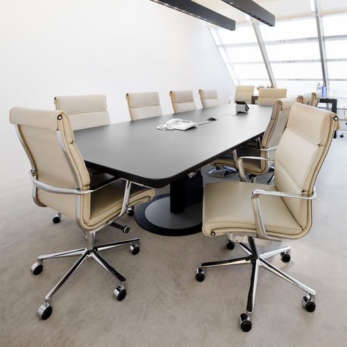 Poltrona direzionale design - UNA - ICF - in pelle / in tessuto / in alluminio