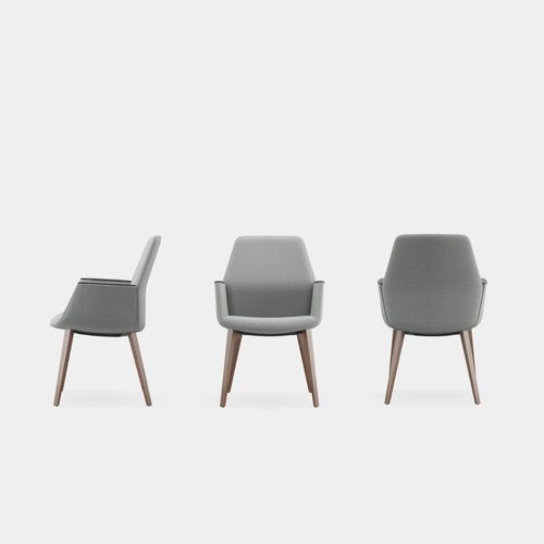 Sedia visitatore contemporanea - ALBA - ICF - da interno / in tessuto / con supporto in legno