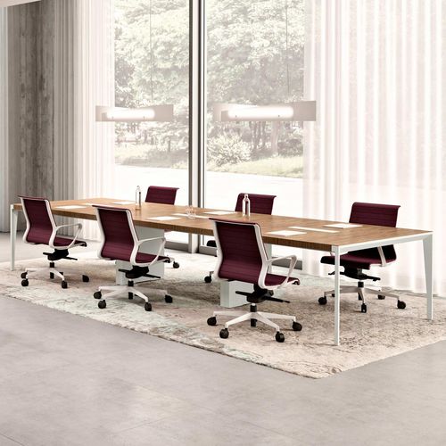 Tavolo da riunione contemporaneo - X9   - Quadrifoglio Sistemi d'Arredo - in legno / in metallo / in pelle