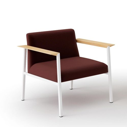 Poltrona design scandinavo - ADO   - Quadrifoglio Sistemi d'Arredo - in tessuto / in legno / imbottita