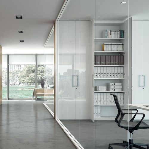 Parete fissa - S1  - Quadrifoglio Sistemi d'Arredo - a vetrina / in metallo / professionale