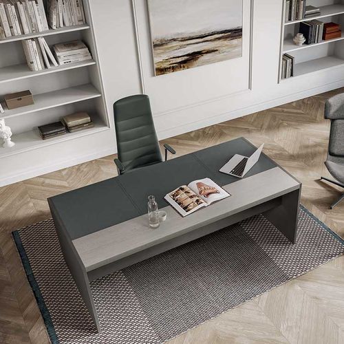 Scrivania direzionale - E-9 - Quadrifoglio Sistemi d'Arredo - da terra / contemporanea / impiallacciata in legno