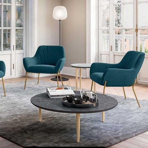 Poltrona contemporanea - CITY DECÒ - Quadrifoglio Sistemi d'Arredo - in tessuto / in legno / imbottita