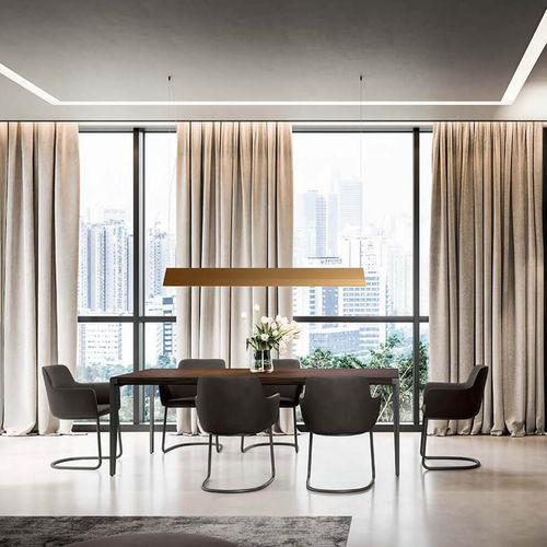 Tavolo da pranzo contemporaneo - NINE - Quadrifoglio Sistemi d'Arredo - in noce americano / in olmo / in ebano