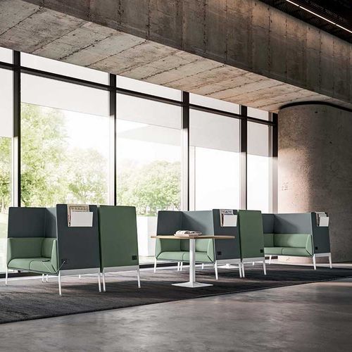 Poltrona visitatore contemporanea - ACCORD   - Quadrifoglio Sistemi d'Arredo - in tessuto / in pelle / di privacy