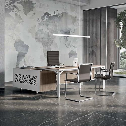 Tavolo da riunione contemporaneo - X8   - Quadrifoglio Sistemi d'Arredo - in melaminico / con supporto in metallo / rettangolare