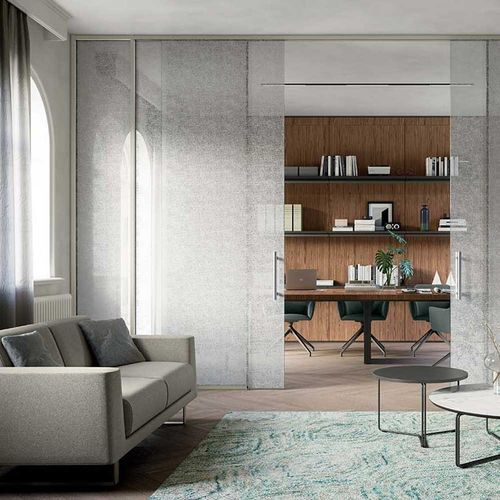 Parete scorrevole - M3 - Quadrifoglio Sistemi d'Arredo - in vetro / professionale / per uso residenziale
