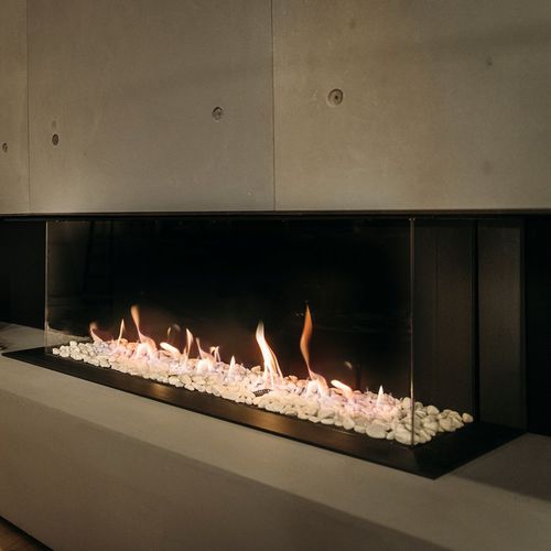 Focolare chiuso a gas - MATRIX 1050-400 III - Faber - a 3 facce / in acciaio / in vetro
