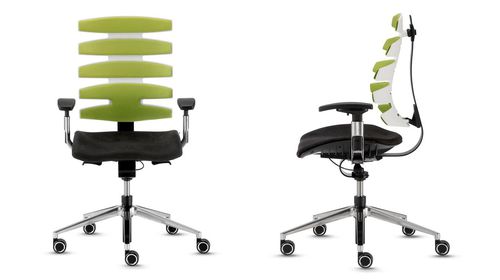 Sedia contemporanea - SITAGWAVE - SITAG - in tessuto / con rotelle / con braccioli