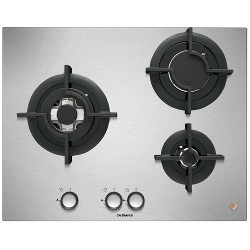 Piano cottura a gas - DPE7549XF - DE DIETRICH ELECTROMENAGER - 3 fuochi / da incasso / con manopole