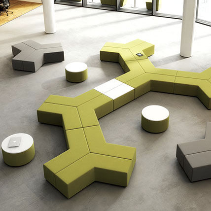 Divanetto imbottito modulare - VIBE - Office Furniture Group - contemporaneo / in schiuma di poliuretano / in legno compensato