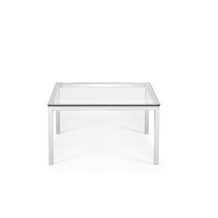 Tavolino basso contemporaneo - INFINITY - Office Furniture Group - in vetro / con supporto in metallo / quadrato
