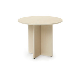 Tavolino basso contemporaneo - X - Office Furniture Group - in laminato / con supporto in laminato / rotondo