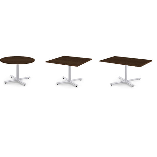 Tavolino basso contemporaneo - TUBULAR - Office Furniture Group - in legno / con supporto in metallo / rettangolare