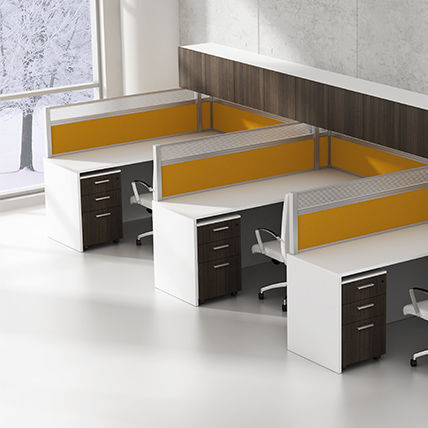 Scrivania per open space - MODERN+PANELX - Office Furniture Group - contemporanea / in laminato / con contenitore