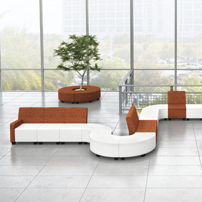 Divanetto imbottito modulare - VERSA - Office Furniture Group - contemporaneo / in tessuto / in pelle