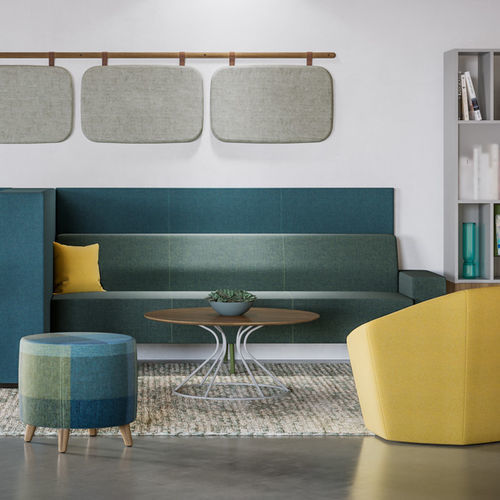 Tavolino basso contemporaneo - PAIRINGS® - KIMBALL Office - in vetro / in legno / in alluminio
