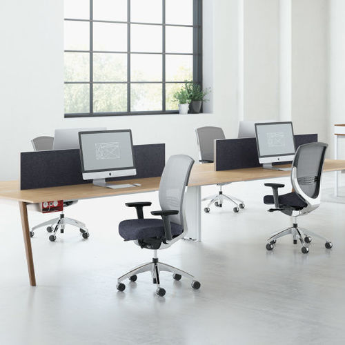 Divisorio per ufficio autoportante - KORE® - KIMBALL Office - in metallo / di protezione / grigio