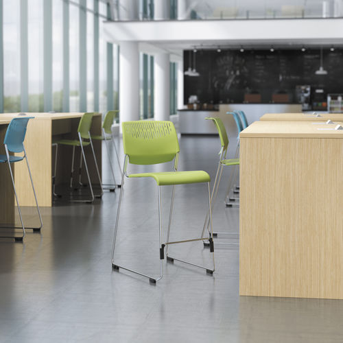 Sedia visitatore contemporanea - POLY™ - KIMBALL Office - da interno / in rete / in cromo