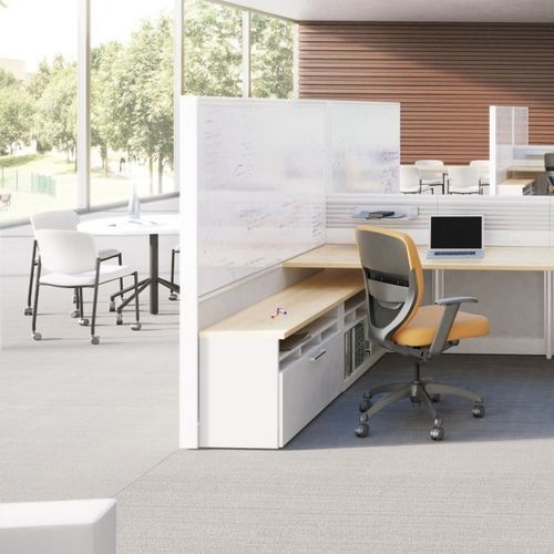 Divisorio per ufficio su scrivania - XSITE® - KIMBALL Office - a pavimento / autoportante / modulare