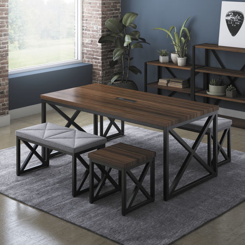 Tavolo da lavoro design - FIXT® - KIMBALL Office - in legno massiccio / in metallo / in acciaio