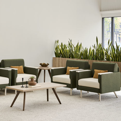 Poltrona contemporanea - CONNOLLY® 2.0 - KIMBALL Office - in tessuto / in metallo / in legno
