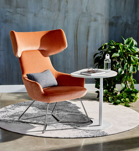 Tavolo d'appoggio contemporaneo - MARIBEN® - KIMBALL Office - in legno / con supporto in metallo / quadrato