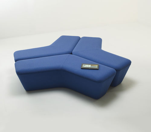 Divanetto imbottito modulare - Q5 - DAVIS - contemporaneo / in tessuto / contract