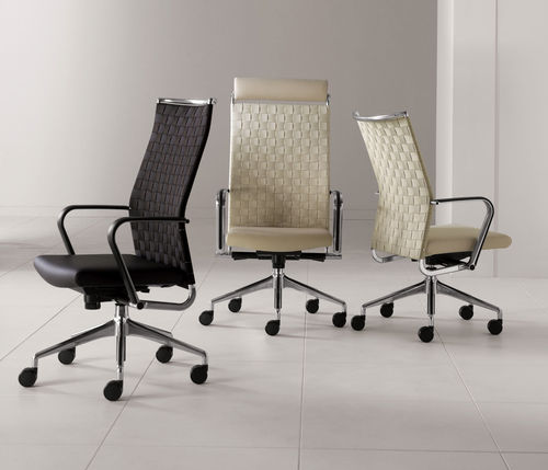 Poltrona direzionale contemporaneo - BODY - DAVIS - in pelle / con poggiatesta / ad altezza regolabile
