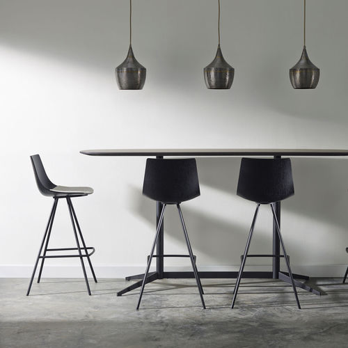 Sgabello da bar contemporaneo - JOIN - DAVIS - in legno compensato / contract / nero