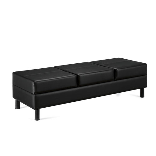 Divanetto imbottito contemporaneo - CITI™ - GLOBAL totaloffice - in pelle / contract / grigio