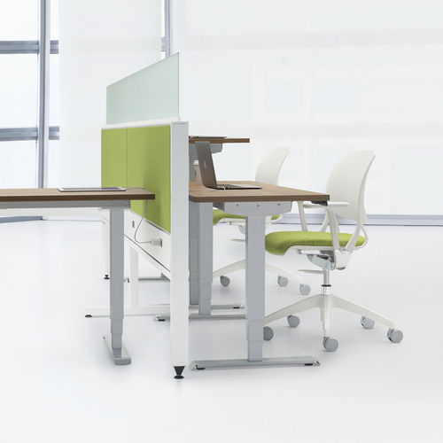Divisorio per ufficio su scrivania - INTELLI BEAM™ - GLOBAL totaloffice - in vetro / modulare