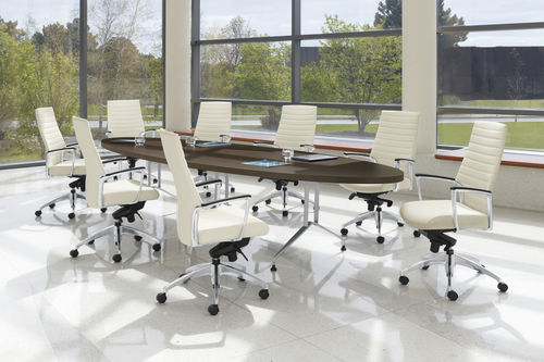 Tavolo da riunione contemporaneo - ALBA - GLOBAL totaloffice - in laminato / con supporto in metallo / rettangolare
