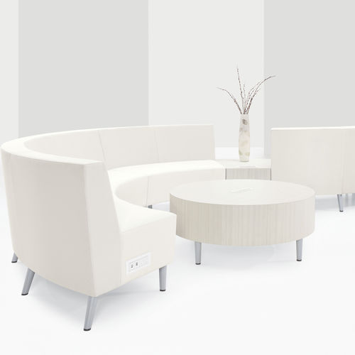Tavolino basso contemporaneo - RIVER™ - GLOBAL totaloffice - in laminato / con supporto in metallo / rettangolare