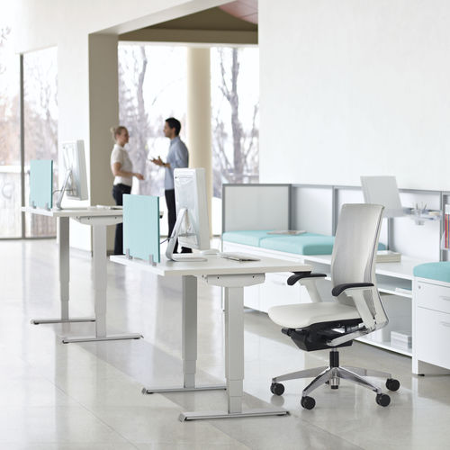 Scrivania per open space - FOLI - GLOBAL totaloffice - contemporanea / in legno / ad altezza regolabile