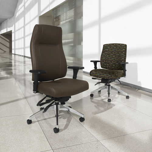 Poltrona direzionale contemporaneo - TRIUMPH® - GLOBAL totaloffice - in pelle / in tessuto / in alluminio lucido