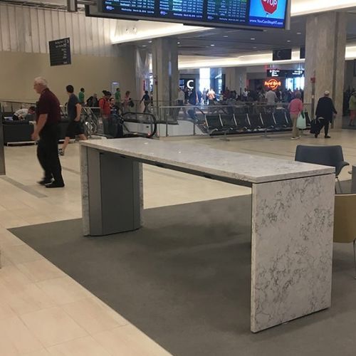 Tavolo alto contemporaneo - POWER - AGATI - in pietra / con supporto in pietra / rettangolare