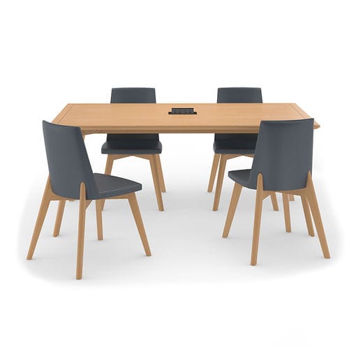 Tavolo contemporaneo - ETTA - AGATI - in legno massiccio / con supporto in legno massiccio / rettangolare