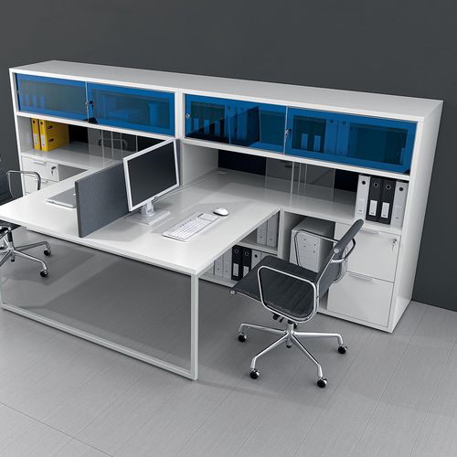 Scrivania per open space - IBIS - ALEA - contemporanea / in melaminico / con contenitore