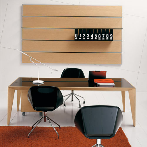 Scrivania direzionale - ERACLE - ALEA - contemporanea / in legno / in vetro