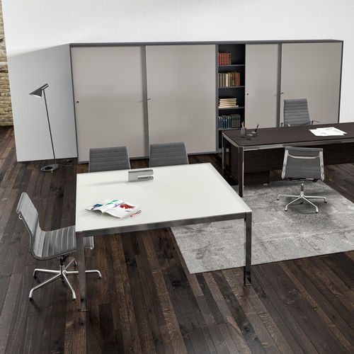 Tavolo da riunione contemporaneo - ZEFIRO EXE - ALEA - in legno / in metallo / quadrato