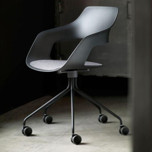 Sedia da ufficio contemporanea - 222 OCCO - Wilkhahn - in tessuto / con supporto in metallo / imbottita