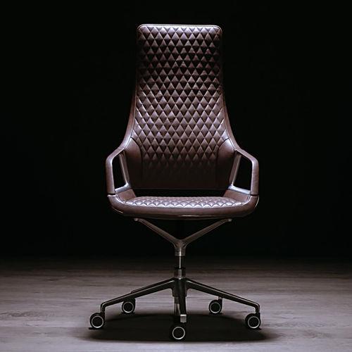 Sedia da conferenza contemporanea - 304/6 GRAPH ICONIC - Wilkhahn - da interno / in pelle / con supporto in acciaio cromato